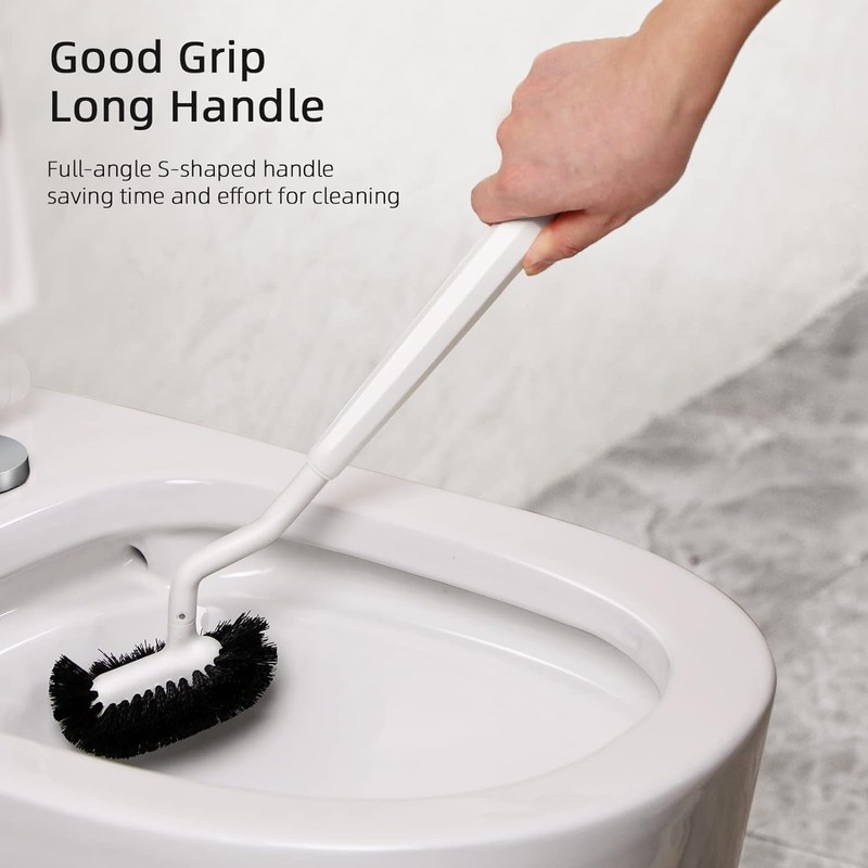 HAMITOR Toilet Bowl Brush Holder Set: 2 Pack Bathroom Deep