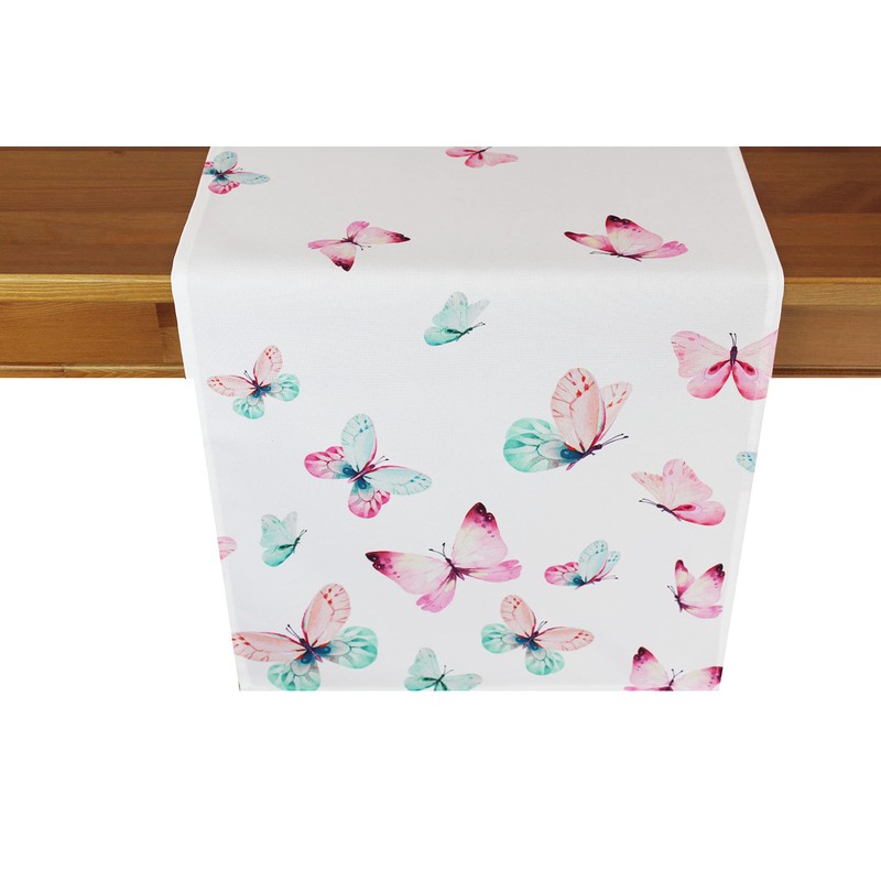 Kamaca Table Runner Butterflies High-Quality Print Motif Eyecatcher in Spring