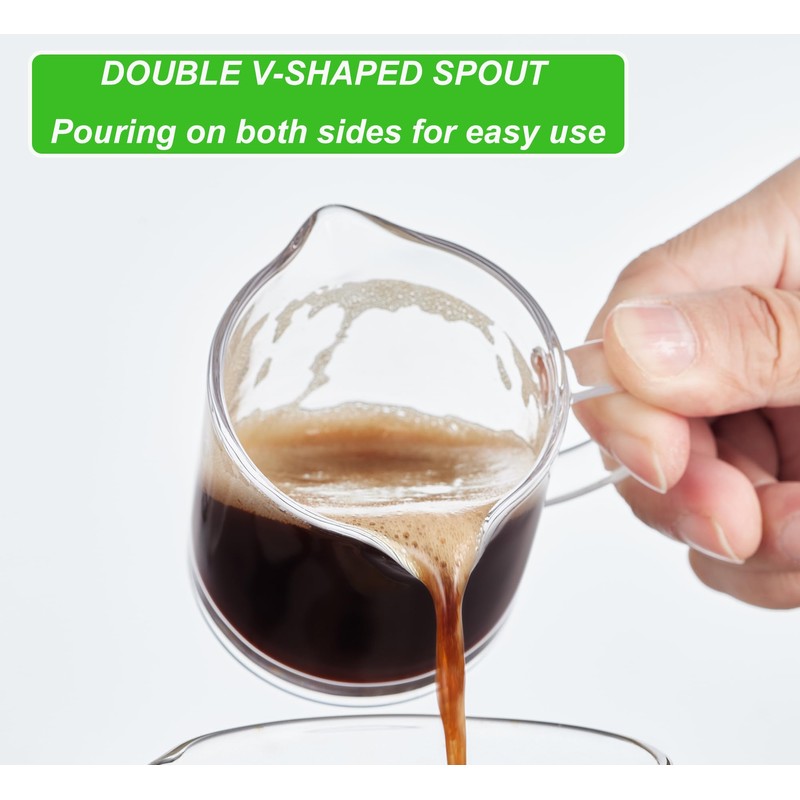 Ackers Shot Glasses Espresso Parts Double Spouts Milk Cup Clear