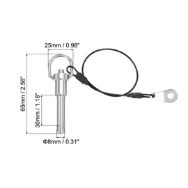 PATIKIL Quick Release Pin 8 x 30mm(5/16" x 1.18"), 304 Stainless Steel Ball Lock Safety Locating Pins with Button 25cm Prevents Loss Rope