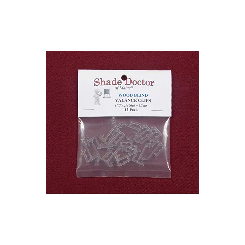 Clear WOOD BLIND CLIPS for Valances with a 1" Plastic