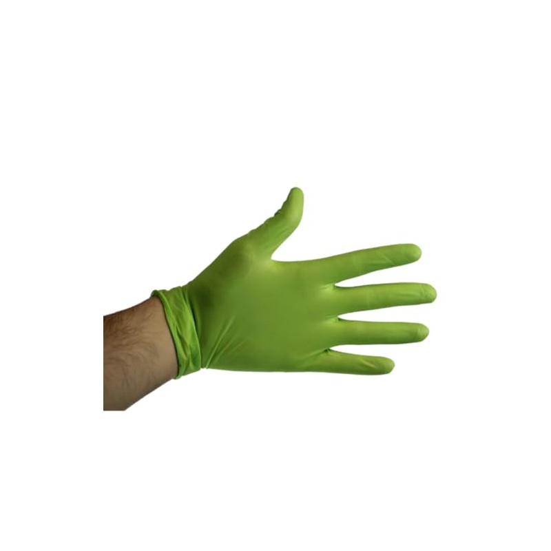Green Mamba Nitrile Biodegradable Gloves Extra Large Hi-Vis Green 100