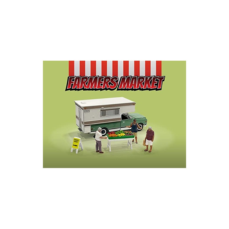 American Diorama Farmer's Market AD-76501MJ 1:64 Metal Figures Set