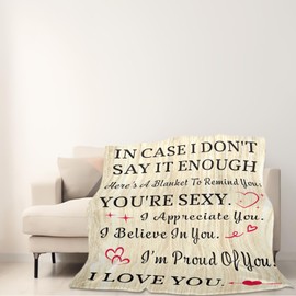 Klemktrn Anniversary Romantic Gifts for Women, Wife Ideas, Stocking Stuffers for Women, Long Distance Relationship Gifts, Valentine's Day Bithday Throw Blanket for Couch Sofa Bed 50" X 60"