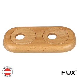 FUX FUX 3 Stck Doppel Heizungsrohr Rosette, Rohrabstand variabel, 15mm - 22mm, Rohrabdeckung, Abdeckrosetten, Verkleidung, Heizk?rper Rosetten, Holz, Parkett, Holzrosetten (15mm, Buche)