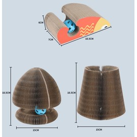 PetHse Magic Organ Cat Scratching Board, Interactive Scratch Pad Cat Toy with Toy Bell Ball