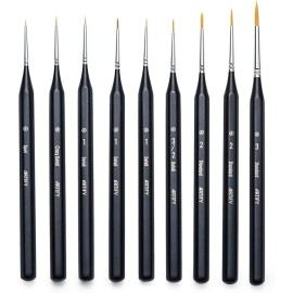 ARTIFY 14PCS Miniature Drybrush Paint Brush Set, Small Detail Model Paintbrushes - 9PCS