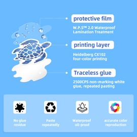 50PCS Cute Summer Stickers for Kids, Aesthetic Blue Ocean Stickers for Water Bottle Laptop Phone Computer Skateboard Luggage