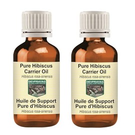 Devprayag Pure Hibiscus Carrier (Infused) Oil (Hibiscus rosa-sinensis) Natural Therapeutic Grade (Pack of Two) 100mlx2 (6.76 oz)