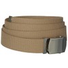 Mil-tec Khaki, 100% cotton webbing US trouser belt with silver