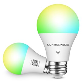 Lightinginside Matter Smart Light Bulbs 60W Equivalent, Compatible with Alexa/Siri/Apple Home/Google Home/SmartThings, 2.4GHz WiFi Only, A19 WiFi Light Bulb 800LM 9W, ETL Listed,2PC