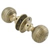 A.B Hardware Solid Unlacquered Brass Beehive Style Door Knob Pair