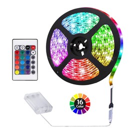 ACONDE Battery Powered LED Strip Lights, Remote Controlled, Multi-Color Changing, DIY Indoor and Outdoor Decoration, 6.56ft/2M