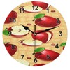 XMNYGJ Apple Painting Wall Clock 12 Inch Silent Non Ticking