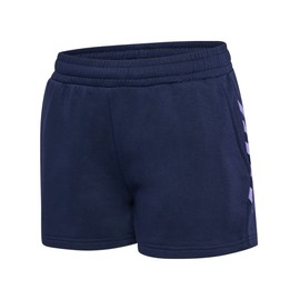 hummel hmlSTALTIC Women's Cotton Shorts, Navy/Paisley Purple