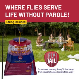1 Fly Jail X Large Bag - Outdoor Disposable Fly Trap | Pre-Baited with Flies Inn Attractant | Outdoor Fly Catcher; RECYCABLE