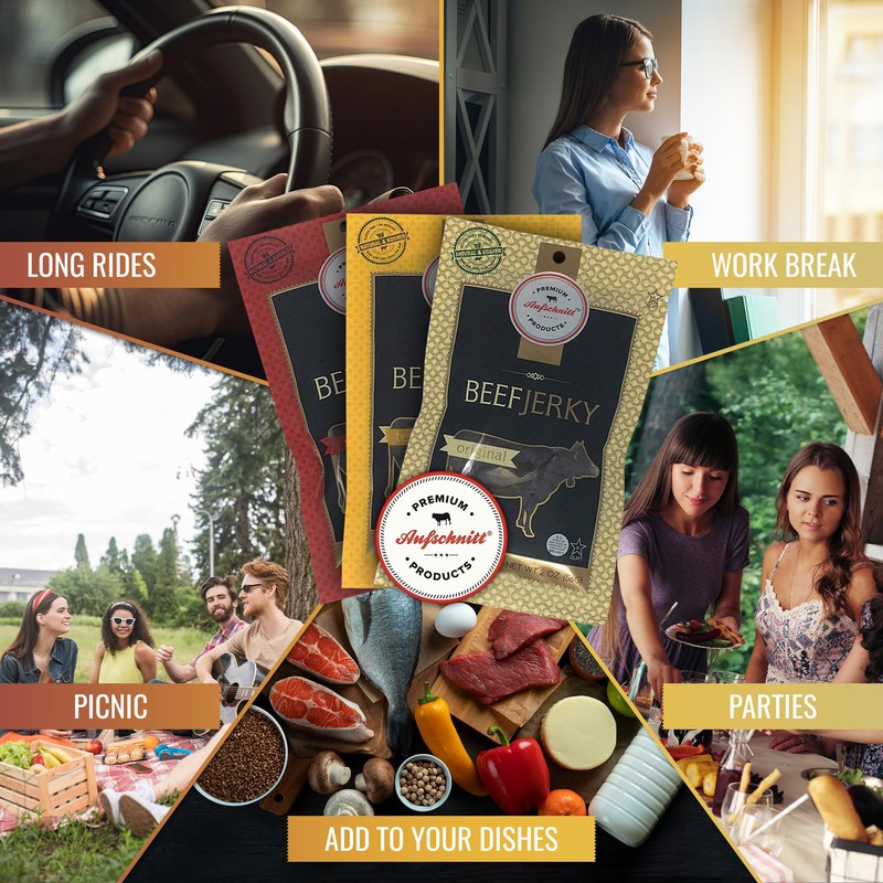 Aufschnitt Grass Fed Beef Jerky - Low Sodium, Certified Kosher