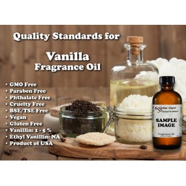Essential Depot Vanilla Fragrance Oil - Supplied in 4 oz. Amber Glass Bottle with Black Phenolic Cone Lined and Safety Sealed Cap