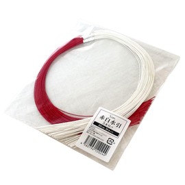 Red and White Mizuhiki Set of 5, 23.6 inches (60 cm), Set of 10