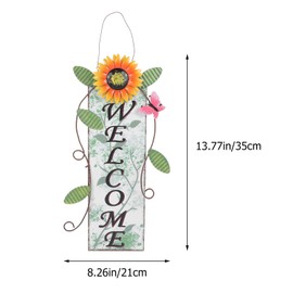 Happyyami Home Decor Spring Decor Vintage Metal Welcome Sign Metal Sunflower Welcome Sign for Door Decoration Patio Fence Indoor Outdoor Wall Art Outdoor Decor Front Door Wreath
