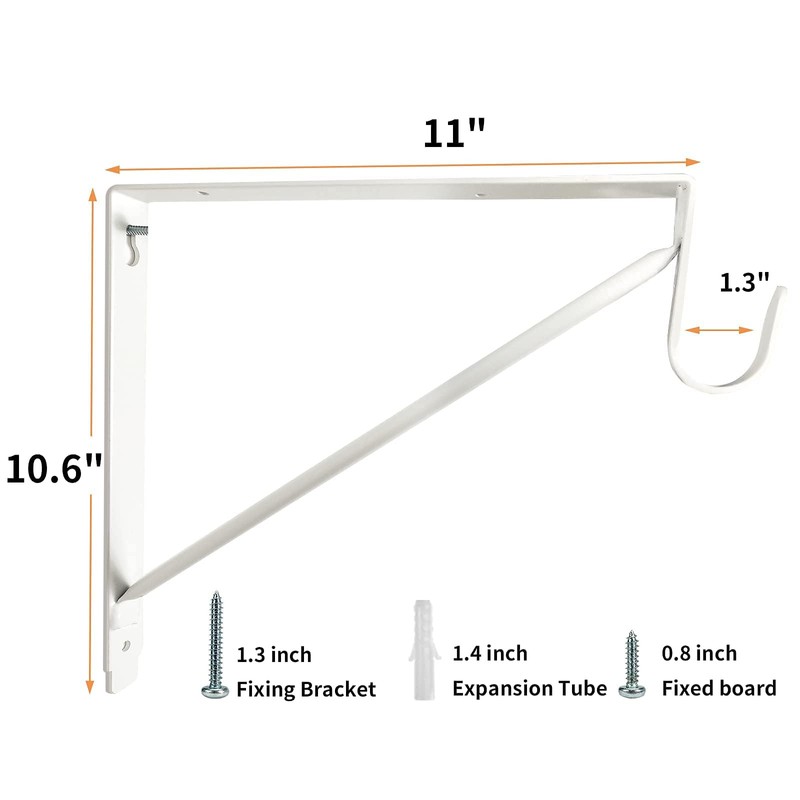 2 Pack Heavy Duty Closet Shelf and Rod Brackets,Shelf Brackets