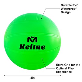 Tepoal 8" Water Volleyball for Pool – Waterproof PVC Swimming Pools Volleyballs with Air Pump,Pool Toys for Indoor/Outdoor & Beach Volleyball Games (Green)