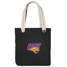 University of Northern Iowa Tote Bag RICH COTTON CANVAS UNI Panthers Bags Black