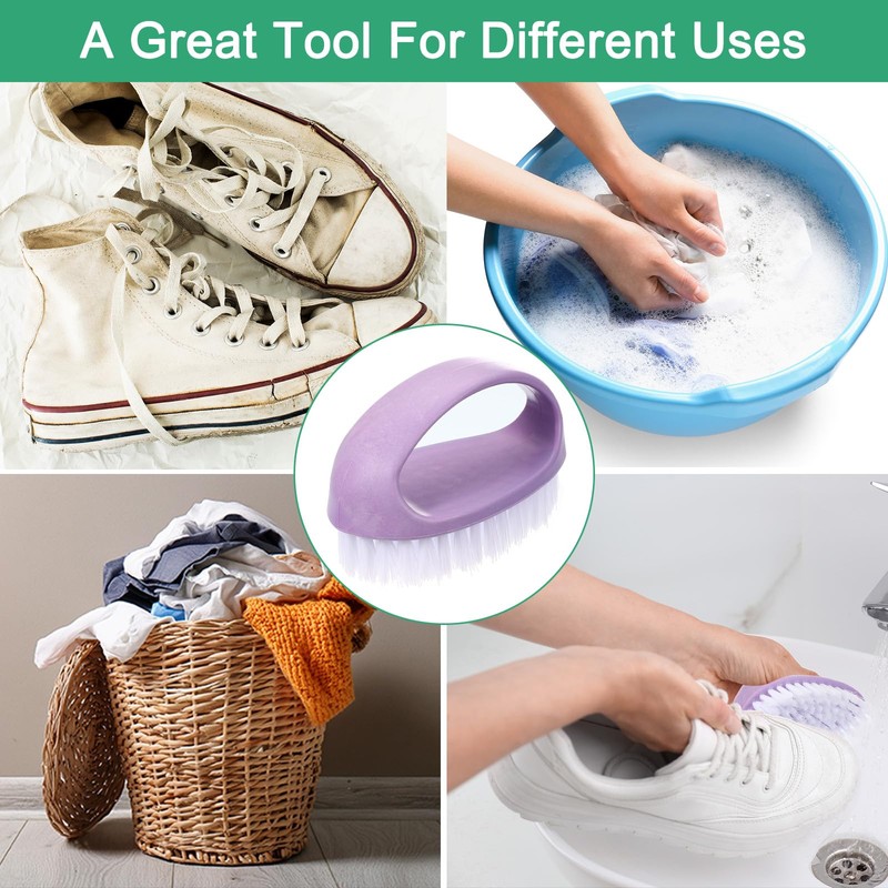 PATIKIL Laundry Scrub Brush Cleaning Brush with D Handle Purple