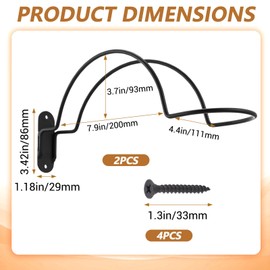 2 PCS Wall Mounted Helmet Rack Roma Helmet Holder Hook Multifunctionnal Metal Rack for Hats Mask Wall Mount Bracket Storage Display Racks with Screws for Equestrian Motorcycle Baseball Rugby Helmetet