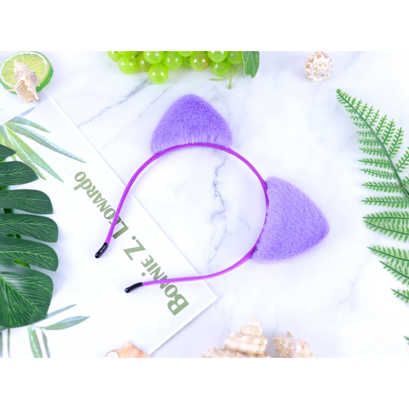 Bonnie Z. Leonardo Fluffy Cat Ears Purple Cat Ears Headband