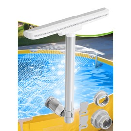 Pool Fountain-Integrated Spray Water Fountains for Above Ground and Inground Pools, 2-in-1 Adjustable Waterfall Pool Sprinkler Fountain, High-Pressure Swimming Pool Spray Fountains for Cooling, Grey