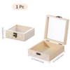 CALFOVERA 4.72×4.72×1.97 Inch Wooden Square Storage Box with Glass Hinge