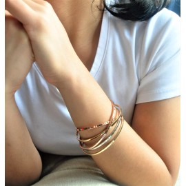 Curated Trinkets You Got This | Inspired Message Engraved Simple Bangle | Gold