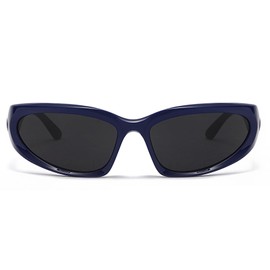 LASPOR Wrap Around Sport Sunglasses for Women Men Sport Shades Glasses Y2K Sunglasses (American Flag Frame)