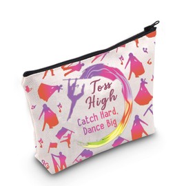 MEIKIUP Color Guard Cosmetic Bag Color Guard Gift Color Guard Team Gift for Colorguard Coach Color Guard Flag Cosmetics Bag Organizer Pouch (Toss High Bag)