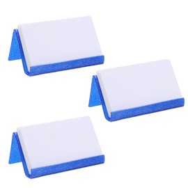 sourcing map 3pcs Business Card Holder for Desk, Acrylic Bling Business Name Card Organizer Desktop Card Rack Display Stand for Office Exhibition Meeting Home, Blue