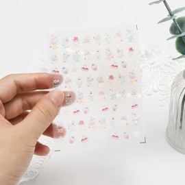 YUYUDEHM Ice Cream Nail Stickers for Nail Art 5D Embossed Nail Decals Self Adhesive Stickers for Nails Decoration