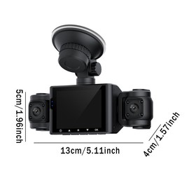 BCUOZ 4 Channel Dash Cam Front and Rear Inside 24h Security Parking Monitor 1080p FHD 360 Degree View with IR Night Vision for Cars Left Right - Color: WIFI D7-4+64GB