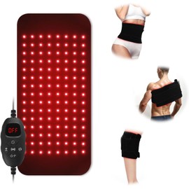 Cinturón de luz roja con 5 niveles de vibración, 120 unidades, 3 en 1, con banda ajustable para oficina/hogar/gimnasio, dos opciones de carga.
