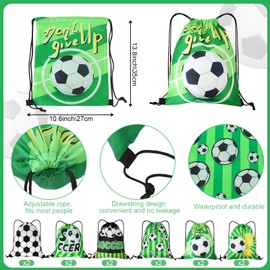 TKNOUS 100pcs Soccer Party Favors for Boy, 12 Pack Soccer Party Supplies, Soccer Drawstring Bags, Foam Fingers, Silicone Bracelet, Keychains, Stickers for Soccer Party Decoration