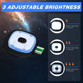 Fibroxify USB Rechargeable Knit Beanie Hat Light, 4 Pieces, Strong and Weak Mode LED Hat Light
