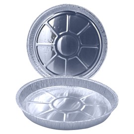 50 x Round 8" Individual Aluminium Foil Trays Flan Pans, Quiche, Pie Dish, Recyclable Food Trays for Baking, Roasting, Grilling, BBQ