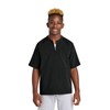 SPORT-TEK Youth Repeat Half Zip Short Sleeve Jacket, Black, X-Large