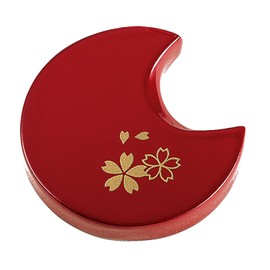 1 Pair Chopsticks Rest, Flower Cherry Blossom, Made in Japan, Wooden (Natural Wood), Red