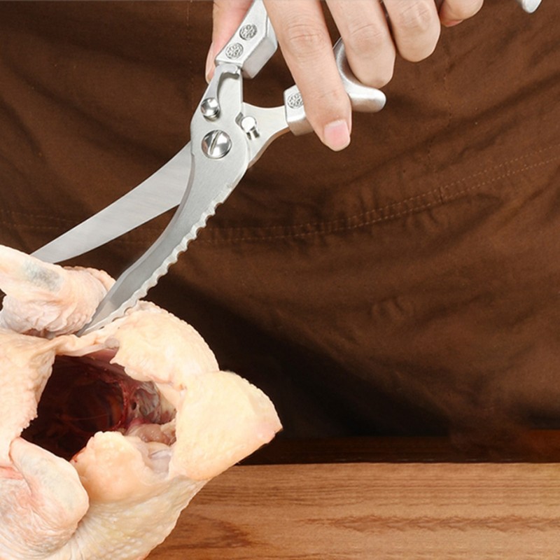Kitchen Scissors Stainless Steel Poultry Shears Spring Loaded Household Scissors