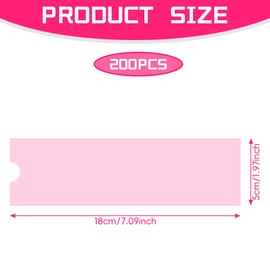 Lotsdonxia 200 PCS Disposable Tattoo Pen Covers - 2.04×7.09 Inch Plastic Machine Wrap, Pink Hygienic Sleeves for Noise Reduction & Easy Clean, Fits Most Tattoo Pens