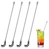 4 Pcs Cocktail Stirrers, Bar Spoon, Cocktail Spoon Long Mixing