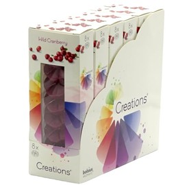 bolsius Creations Melts Scented Blossoms Aromatic Wax Melts Fragrances (6 x 8) (Wild Cranberry) Pack of 48