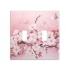 2 Gang Wall Plate Cover Beautiful Pink Cherry Blossoms Decorative