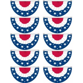 10 PACK - 3x5 Ft USA BUNTING FLAG PARADE BANNER - bf